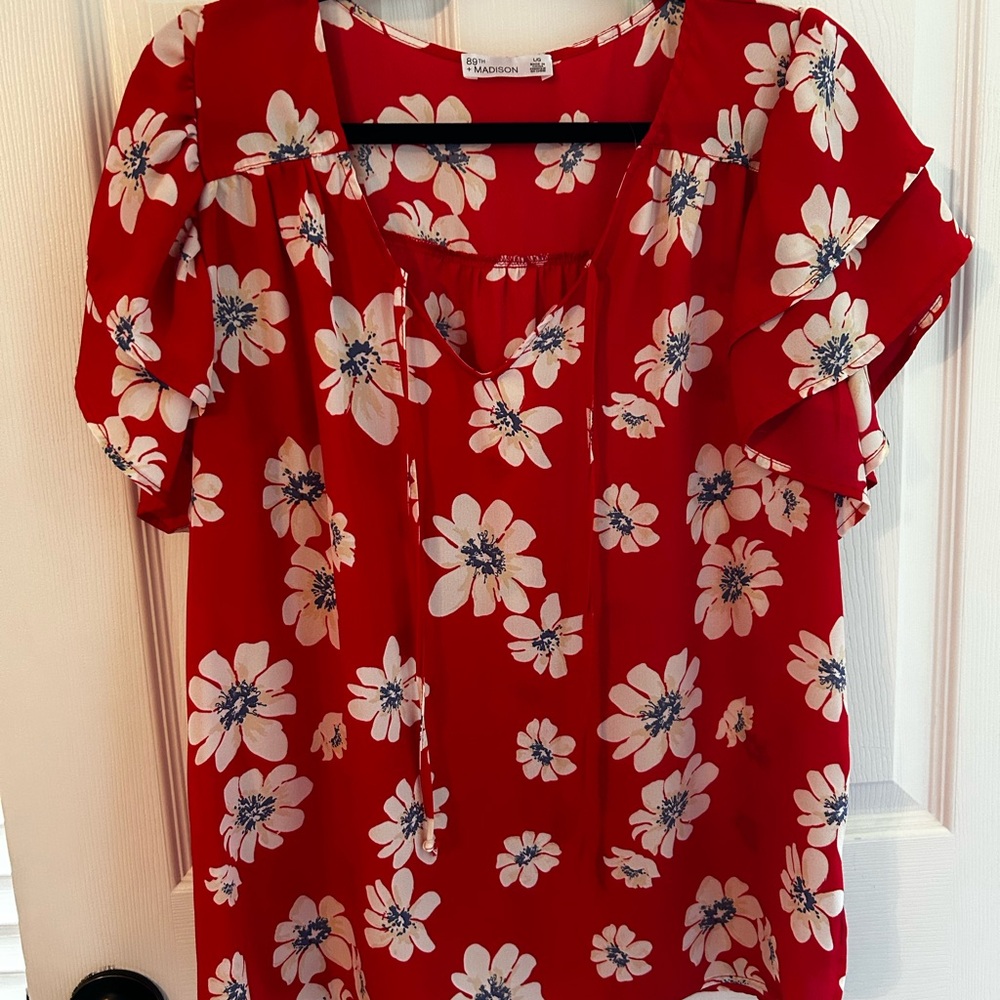 Madison Scarlet Floral Blouse
